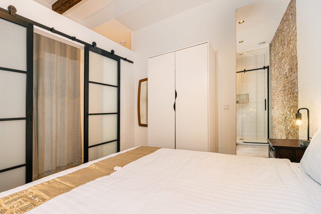Slaapruimte/ slaapkamer longstay suite 21 hotel Goud en Zilver